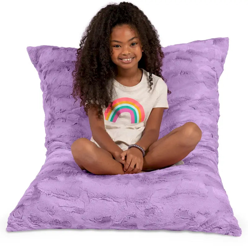 3.5 Pieds Géant Faux Fourrure Oreiller de Sol pour Enfants – Pouf, Tapis de Sol et Lit de Repos