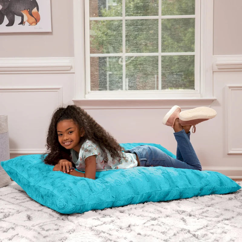 3.5 Pieds Géant Faux Fourrure Oreiller de Sol pour Enfants – Pouf, Tapis de Sol et Lit de Repos