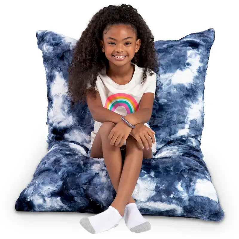 3.5 Pieds Géant Faux Fourrure Oreiller de Sol pour Enfants – Pouf, Tapis de Sol et Lit de Repos