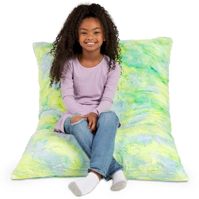 3.5 Pieds Géant Faux Fourrure Oreiller de Sol pour Enfants – Pouf, Tapis de Sol et Lit de Repos