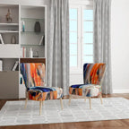 Fauteuil d'appoint moderne rembourré en art abstrait coloré – Plusieurs styles