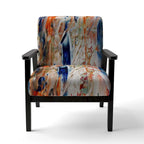 Fauteuil d'appoint moderne rembourré en art abstrait coloré – Plusieurs styles