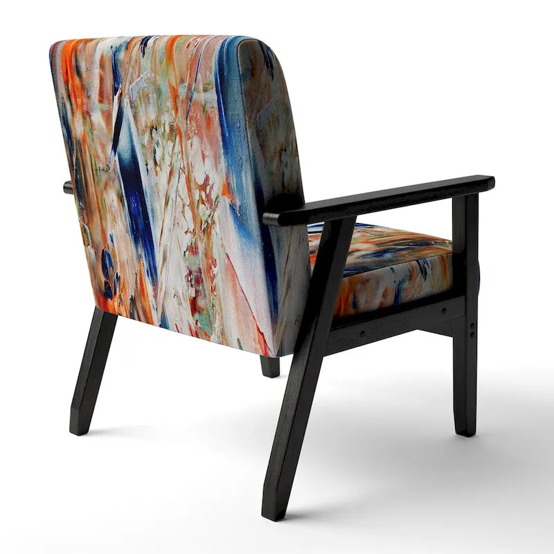 Fauteuil d'appoint moderne rembourré en art abstrait coloré – Plusieurs styles