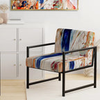 Fauteuil d'appoint moderne rembourré en art abstrait coloré – Plusieurs styles