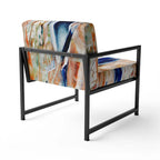Fauteuil d'appoint moderne rembourré en art abstrait coloré – Plusieurs styles