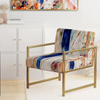 Fauteuil d'appoint moderne rembourré en art abstrait coloré – Plusieurs styles