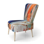 Fauteuil d'appoint moderne rembourré en art abstrait coloré – Plusieurs styles