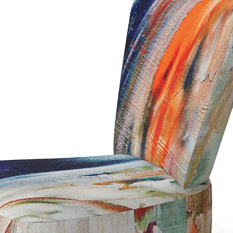 Fauteuil d'appoint moderne rembourré en art abstrait coloré – Plusieurs styles