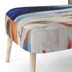 Fauteuil d'appoint moderne rembourré en art abstrait coloré – Plusieurs styles