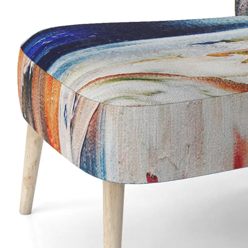 Fauteuil d'appoint moderne rembourré en art abstrait coloré – Plusieurs styles