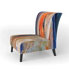 Fauteuil d'appoint moderne rembourré en art abstrait coloré – Plusieurs styles