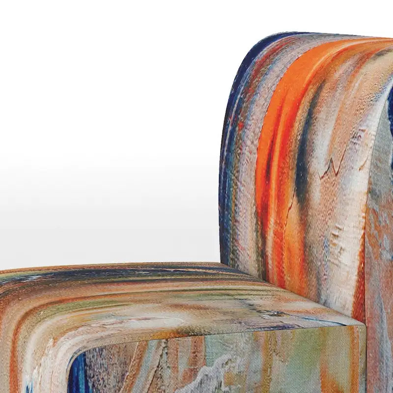 Fauteuil d'appoint moderne rembourré en art abstrait coloré – Plusieurs styles