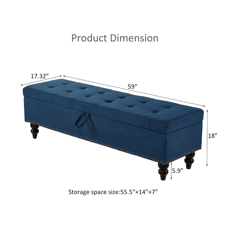Banc/Ottoman de lit 59 po avec rangement