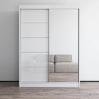 Armoire moderne Aria brillante 2 portes avec miroir