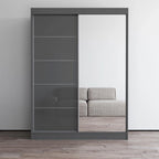 Armoire moderne Aria brillante 2 portes avec miroir