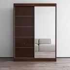 Armoire moderne Aria brillante 2 portes avec miroir