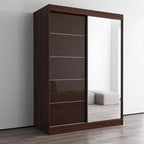 Armoire moderne Aria brillante 2 portes avec miroir