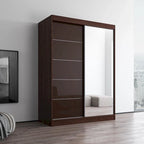 Armoire moderne Aria brillante 2 portes avec miroir