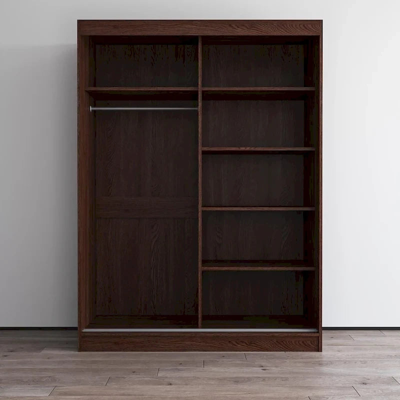 Armoire moderne Aria brillante 2 portes avec miroir