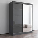 Armoire moderne Aria brillante 2 portes avec miroir