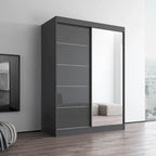 Armoire moderne Aria brillante 2 portes avec miroir