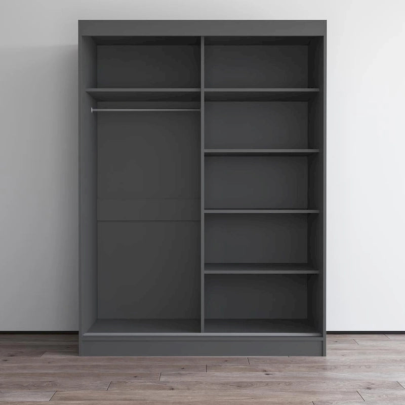 Armoire moderne Aria brillante 2 portes avec miroir