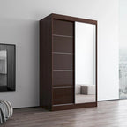 Armoire moderne Aria brillante 2 portes avec miroir