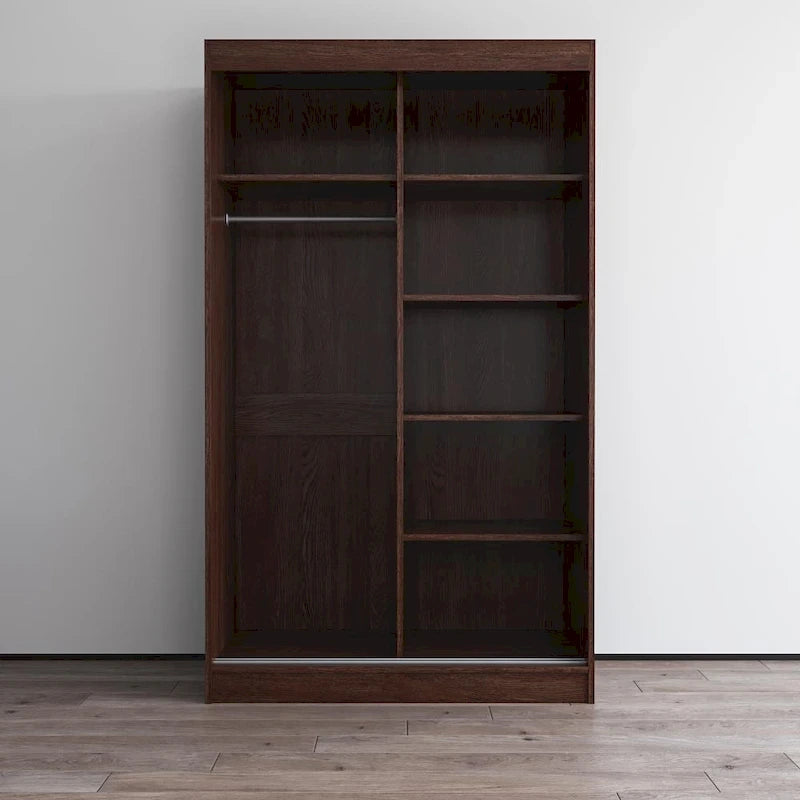 Armoire moderne Aria brillante 2 portes avec miroir