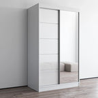 Armoire moderne Aria brillante 2 portes avec miroir