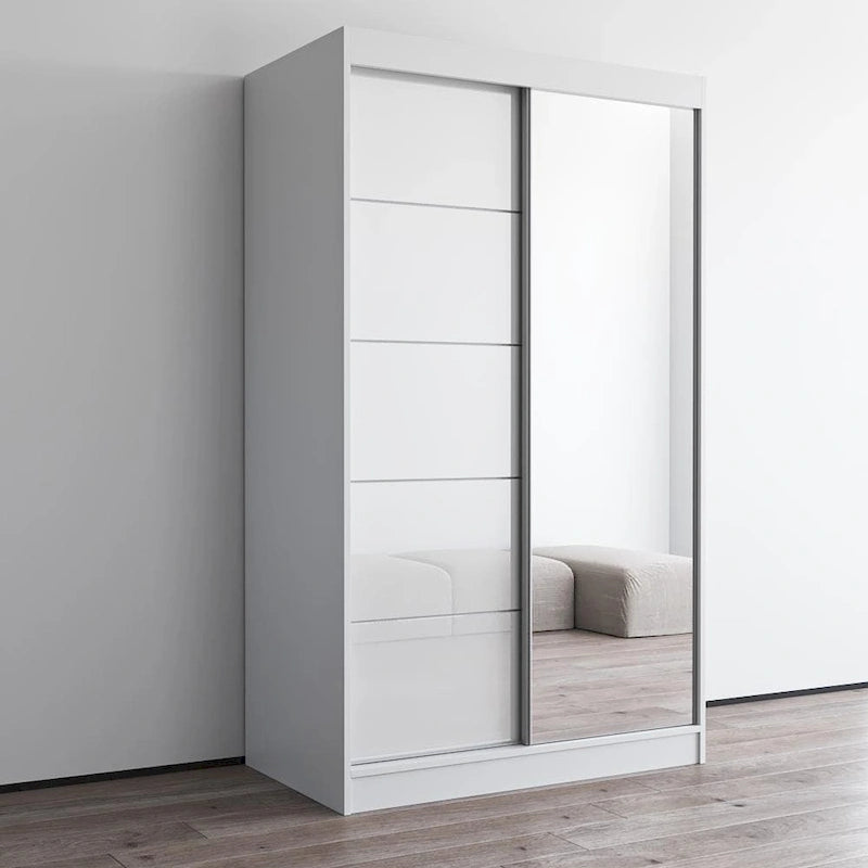 Armoire moderne Aria brillante 2 portes avec miroir