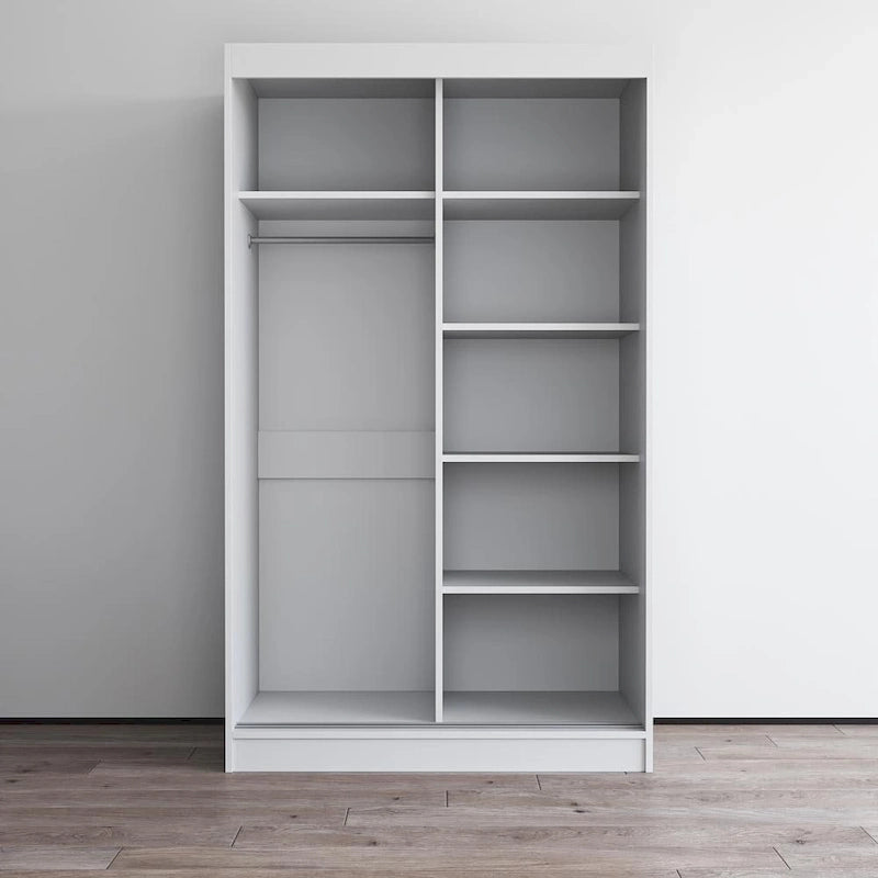 Armoire moderne Aria brillante 2 portes avec miroir