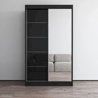 Armoire moderne Aria brillante 2 portes avec miroir