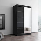 Armoire moderne Aria brillante 2 portes avec miroir