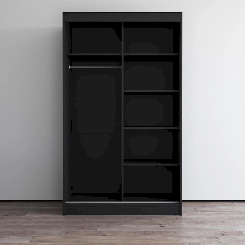 Armoire moderne Aria brillante 2 portes avec miroir