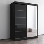 Armoire moderne Aria brillante 2 portes avec miroir