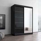 Armoire moderne Aria brillante 2 portes avec miroir