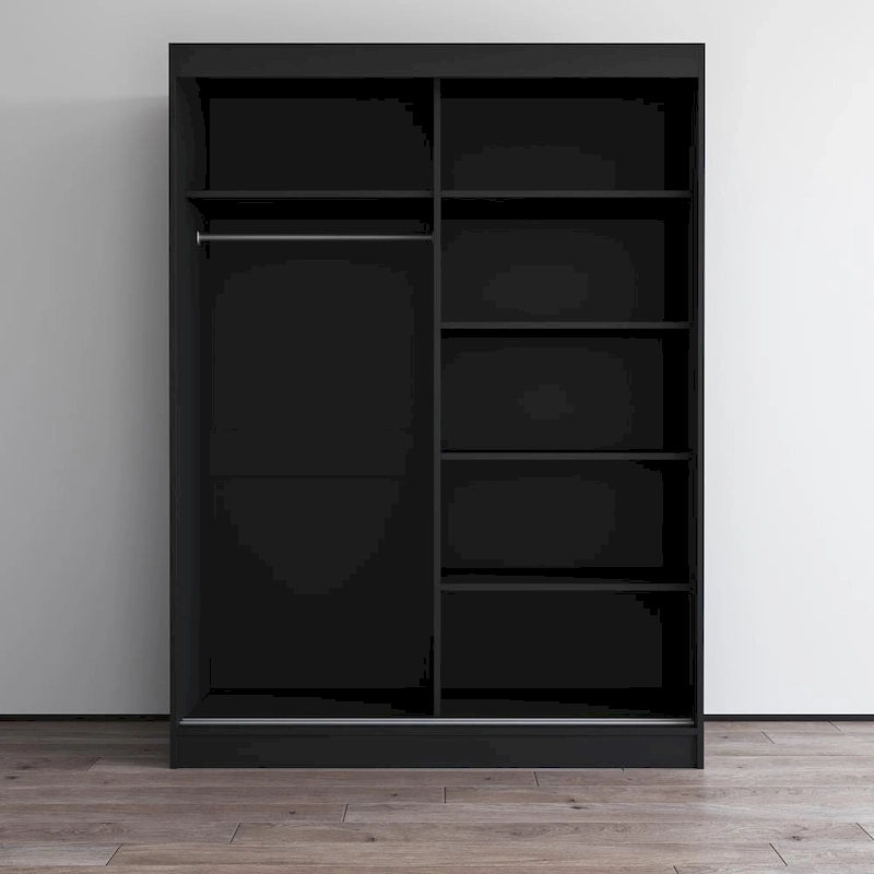 Armoire moderne Aria brillante 2 portes avec miroir