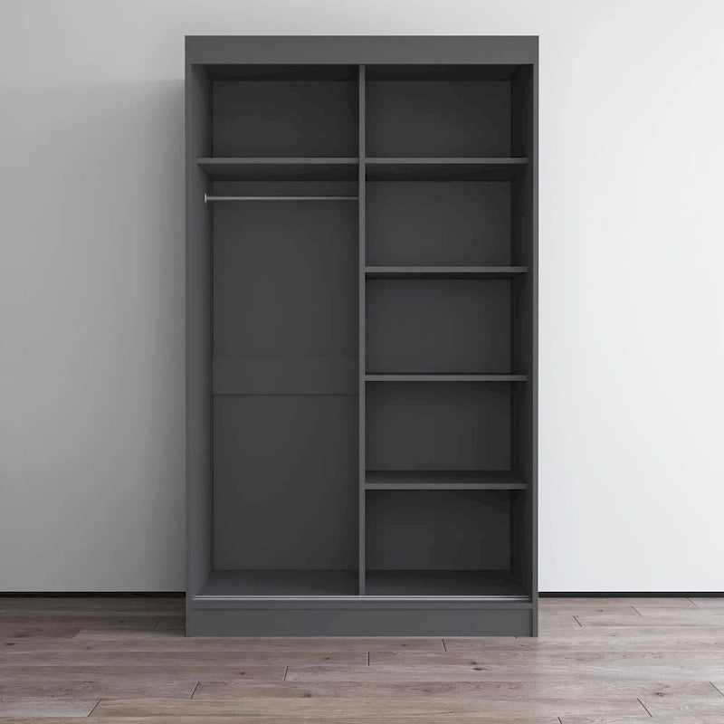 Armoire moderne Aria brillante 2 portes avec miroir