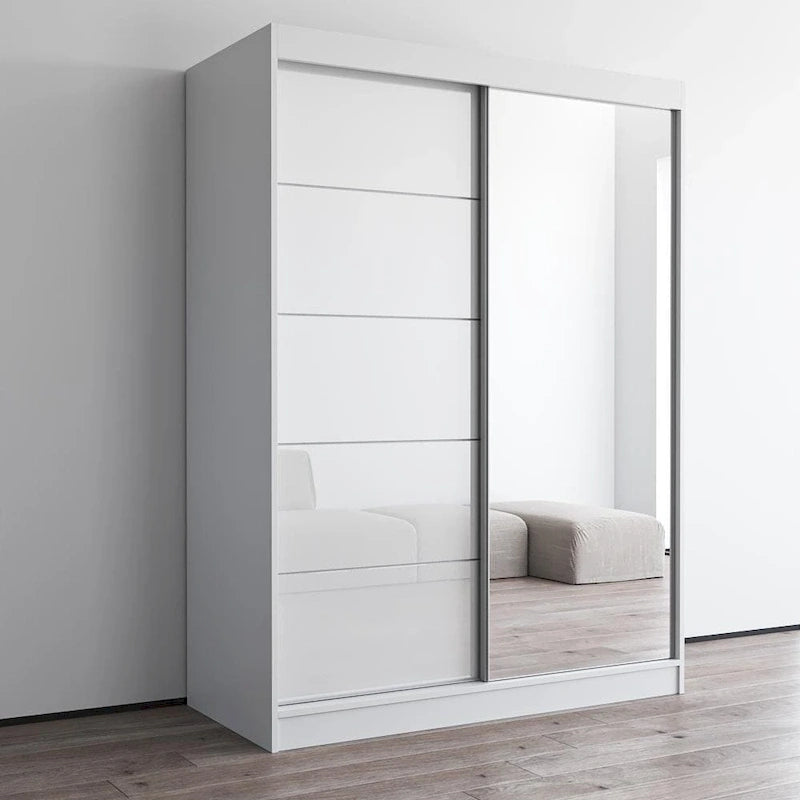 Armoire moderne Aria brillante 2 portes avec miroir