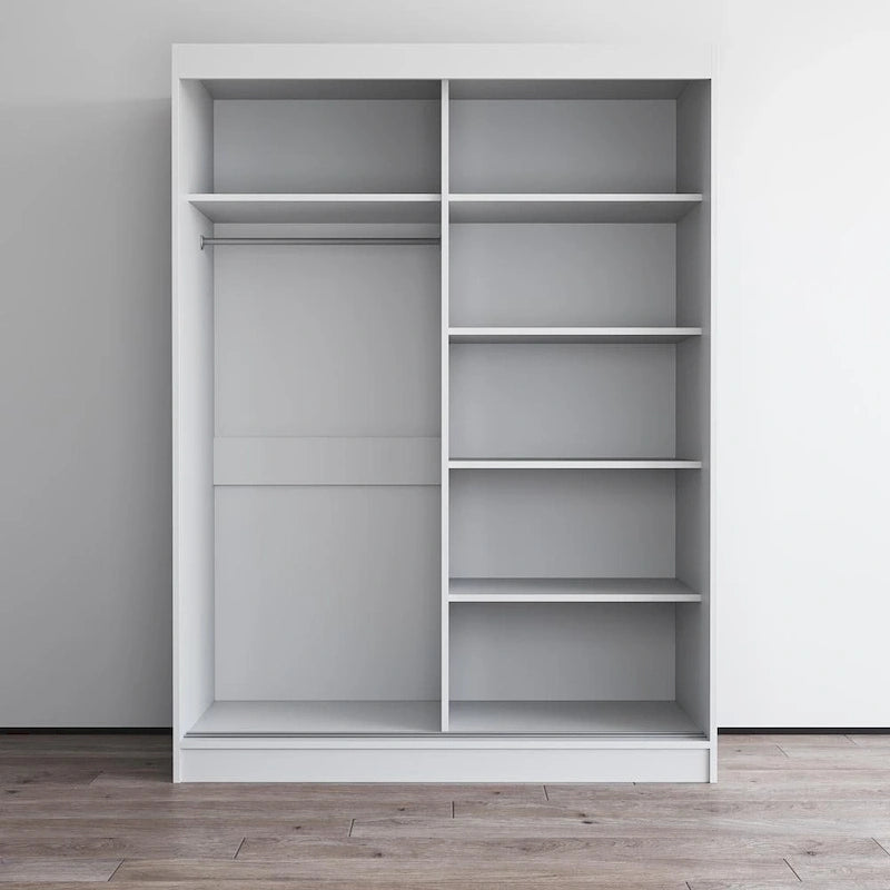 Armoire moderne Aria brillante 2 portes avec miroir