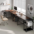 Bureau informatique en forme de L de 60 po avec support d'écran et étagère de rangement pour bureau à domicile
