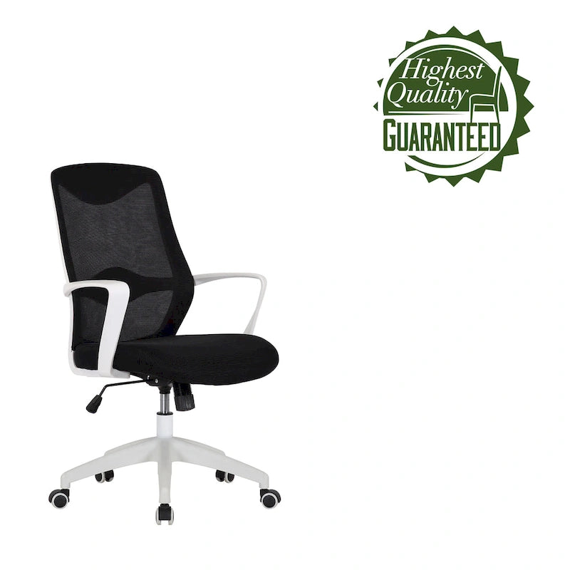 Chaise de bureau ergonomique en maille avec assise et support lombaire réglables en hauteur