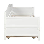 Lit de repos double en bois avec lit gigogne