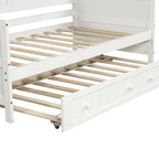 Lit de repos double en bois avec lit gigogne