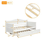 Lit de repos double en bois avec lit gigogne
