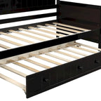 Lit de repos double en bois avec lit gigogne