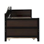 Lit de repos double en bois avec lit gigogne