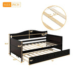 Lit de repos double en bois avec lit gigogne