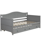 Lit de repos double en bois avec lit gigogne