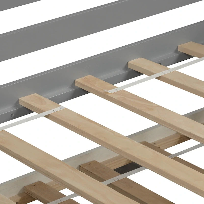 Lit de repos double en bois avec lit gigogne